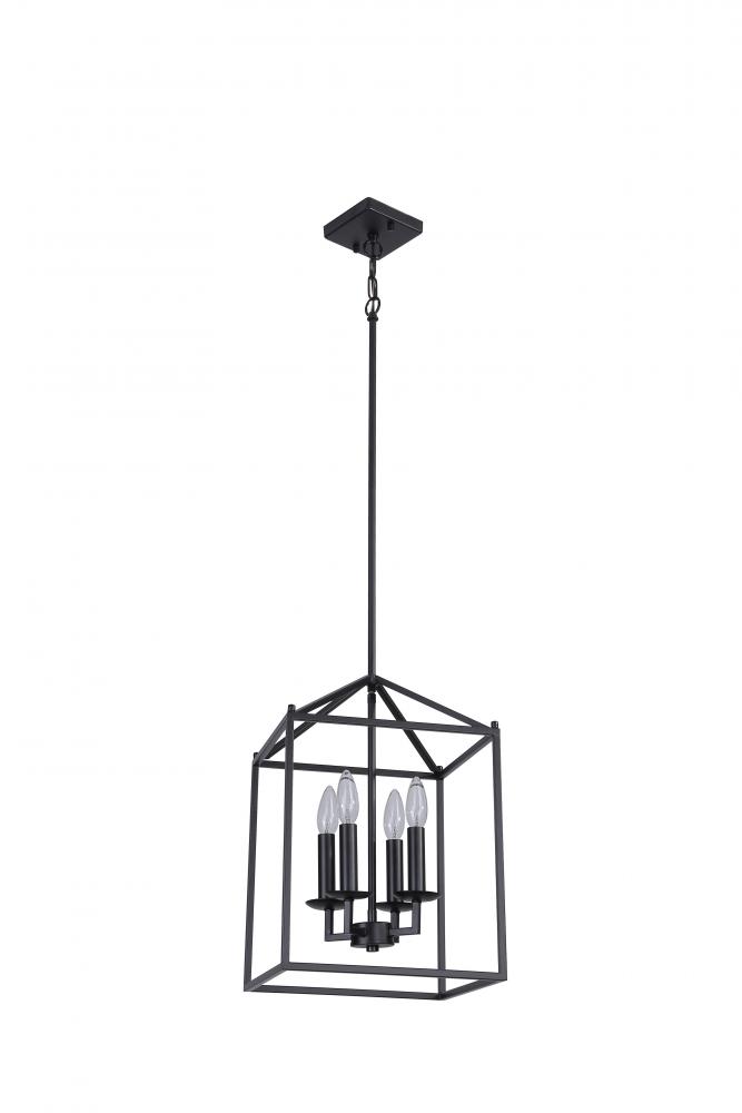 12" 4x40 W E12 Sqaure Pendant comes with 3x12,1x6, 1x3 Pipes " with Chain and loop